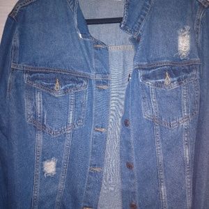 Distressed denim jacket